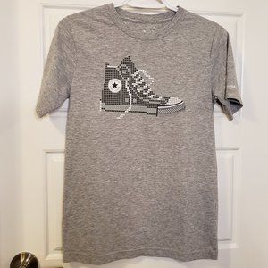 YOUTH Light Heather Grey Converse Sneaker Graphic T-Shirt-Size: Large or 12-13yr